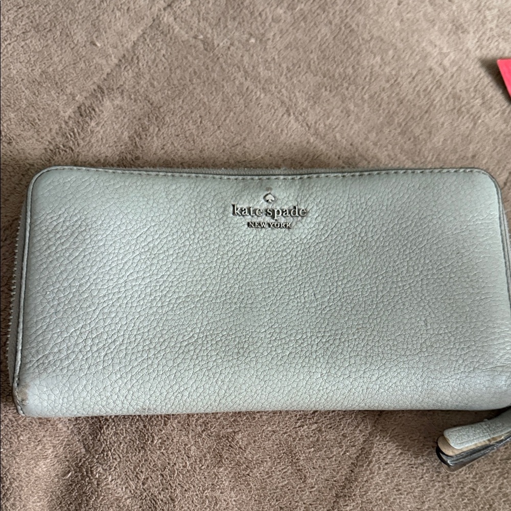 Kate Spade Light Gray Leather Wallet